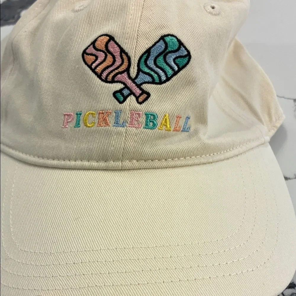 Pickleball Embroidered Cream Hat